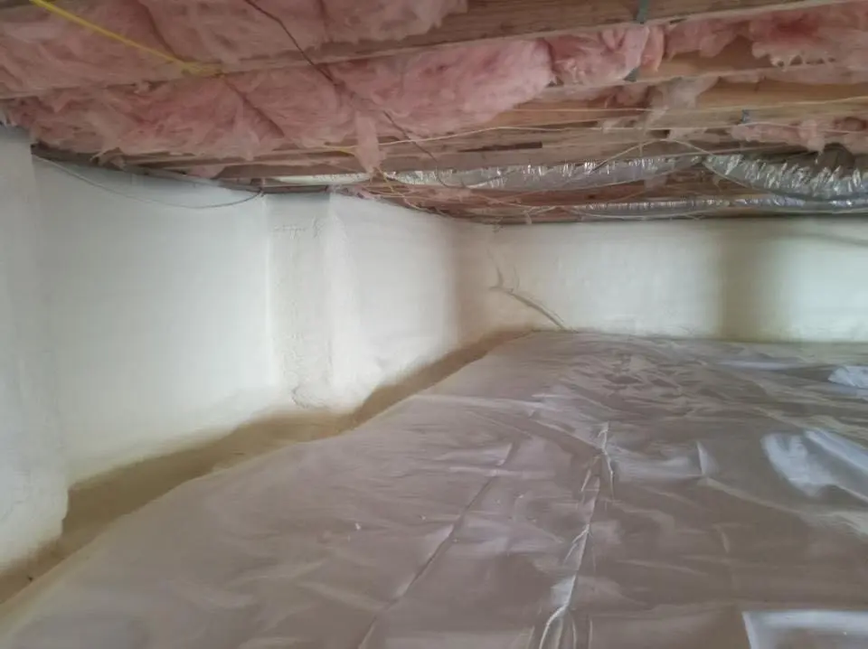 Crawl space encapsulation with closed-cell spray foam for Spray Foam Roofing Repair in Foxborough